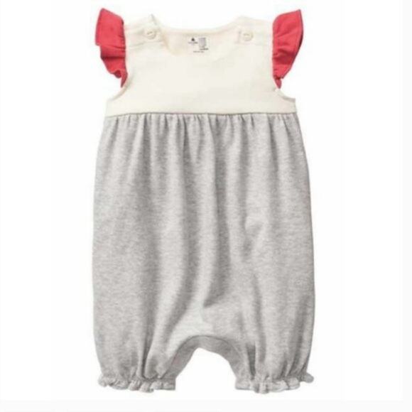 Baby Gap Red, White & Grey Romper 0-3 Months - Picture 2 of 6